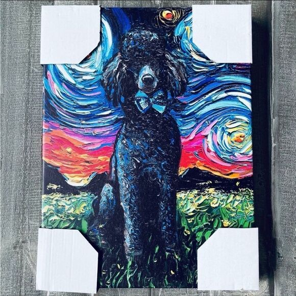 Other - Poodle Dog Starry Night Van Gogh Wall Art Painting